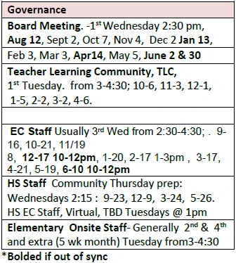 La Vida School Calendar Page 3